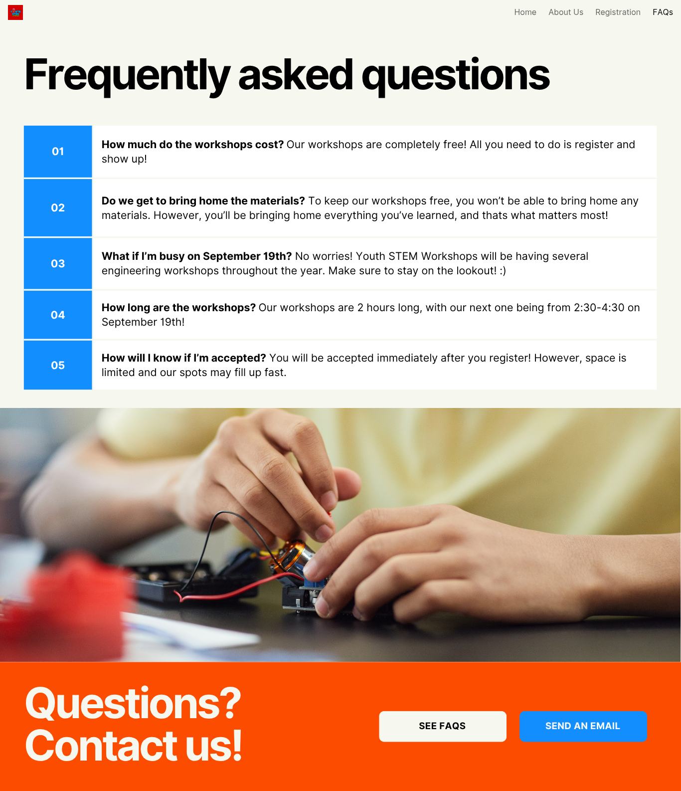 Youth STEM Workshops - FAQs